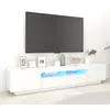 Image de Meuble TV avec lumières LED Blanc 200x35x40 cm