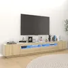 Image de Meuble TV avec lumières LED Chêne sonoma 260x35x40 cm