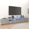Image de Meuble TV avec lumières LED Gris béton 260x35x40 cm