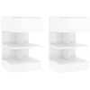 Image de Tables de chevet 2 pcs Blanc brillant 40x35x65 cm