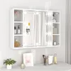 Image de Armoire à miroir - vidaXL - 76x15x55 cm - LED - Bois d'ingénierie - Salle de bain