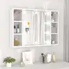 Image de Vidaxl Armoire avec Miroir et Éclairage LED, Blanche, 76x15x55 cm