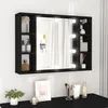 Image de vidaXL Armoire à Miroir avec LED, Armoire Mural avec 6 Compartiments, Meuble de Rangement, Organisateur de Salle de Bain 808856