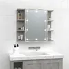 Image de Armoire à miroir avec LED Gris béton 70x16,5x60 cm