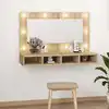 Image de Vidaxl Armoire Avec Miroir Et Éclairage LED, Chêne Sonoma, 90X31,5X62 Cm