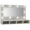Image de Armoire à miroir avec LED Gris béton 90x31,5x62 cm