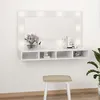 Image de Armoire à miroir avec LED Blanc brillant 90x31,5x62 cm