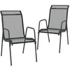 Image de Lot de 2 chaise vidaxl H. 88 cm non pliable exterieur en acier gris