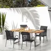 Image de Lot de 4 chaise vidaxl en acier empilable non pliable H. 88 cm exterieur gris