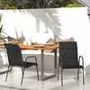 Image de Lot de 2 chaise vidaxl exterieur empilable non pliable en acier H. 88 cm gris