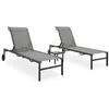 Image de vidaXL Lot de 2 Chaises Longues avec Table, Bain de Soleil, Transat de Terrasse, Siège de Jardin Patio Extérieur, Textilène 316828
