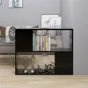 Image de Meuble TV Noir 80x24x63 cm Bois d ingénierie