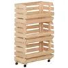 Image de Chariot à légumes 37x30x80 cm Bois de pin solide