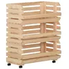 Image de Chariot à légumes 77x30x80 cm Bois de pin solide