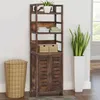 Image de vidaXL Vitrine Marron foncé 46x24x140 cm Bois massif de Paulownia338506