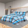 Image de vidaXL Ensemble de housse de couette Bleu et gris 155x220 cm Coton136071
