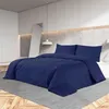 Image de vidaXL Ensemble de housse de couette Bleu marine 135x200 cm Coton136150