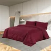 Image de vidaXL Ensemble de housse de couette Bordeaux 155x220 cm Coton136183