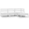 Image de Salon de jardin Vidaxl bois massif blanc 4 pieces x 63.5 x 62.5 cm 4 personnes