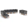 Image de Salon de jardin Vidaxl resine tressee gris 10 pieces x 64.5 x 67 9 personnes