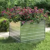 Image de Lit surélevé de jardin 100x100x77 cm Acier galvanisé Argenté