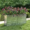 Image de Lit surélevé de jardin 160x40x77 cm Acier galvanisé Argenté