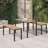 Image de vidaXL 3-delige Tuinset staal en HKC bruin en zwart317140