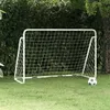 Image de But de football avec filet Blanc 180x90x120 cm Acier