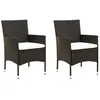 Image de Lot de 2 chaise vidaxl exterieur empilable non pliable H. 88 cm en resine tressee noir