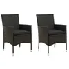 Image de Lot de 2 chaise Vidaxl H. 88 cm exterieur noir en resine tressee