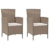 Image de Lot de 2 chaise vidaxl exterieur non pliable H. 88 cm en resine tressee beige