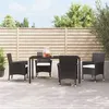 Image de Lot de 4 chaise vidaxl en resine tressee empilable non pliable H. 88 cm exterieur noir