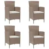 Image de Lot de 4 chaise vidaxl exterieur non pliable en resine tressee H. 88 cm beige
