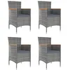 Image de Lot de 4 chaise Vidaxl en resine tressee exterieur gris H. 88 cm