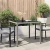 Image de vidaXL Table de Jardin Table de Salle à Manger de Patio Meuble de Terrasse Extérieur 90x90x75 cm Verre Trempé et Résine 316701