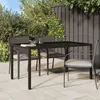 Image de vidaXL Table de jardin 150x90x75 cm Verre trempé-résine tressée Marron