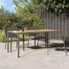 Image de Table de jardin 190x90x75 cm Résine tressée bois d acacia Gris