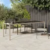 Image de vidaXL Table de jardin Beige 250x100x75 cm Verre trempé et poly rotin 316728