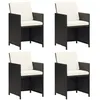 Image de Lot de 4 chaise vidaxl H. 85 cm empilable non pliable en resine tressee exterieur noir