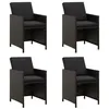 Image de Lot de 4 chaise vidaxl H. 85 cm empilable non pliable exterieur en resine tressee noir