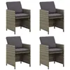 Image de Lot de 4 chaise vidaxl exterieur empilable non pliable en resine tressee H. 85 cm gris