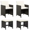 Image de Lot de 4 chaise vidaxl H. 35 cm empilable non pliable exterieur en resine tressee noir