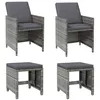 Image de Lot de 4 chaise vidaxl exterieur empilable non pliable en resine tressee H. 35 cm gris