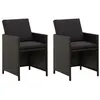 Image de Lot de 2 chaise vidaxl H. 85 cm empilable non pliable en resine tressee exterieur noir