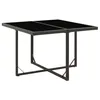 Image de Table de jardin Noir 109x107x74 cm Résine tressée et verre