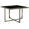 Image de vidaXL Table de jardin Gris 109x107x74 cm Résine tressée et verre 316765
