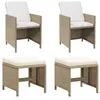 Image de Lot de 2 chaise vidaxl H. 35 cm non pliable exterieur en resine tressee beige