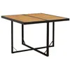 Image de Table de jardin Noir 109x107x74 cm Résine tressée bois massif