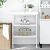 Image de Vidaxl Support pour Lavabo, Blanc, 59x38x83 cm, en Fer