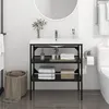 Image de Cadre de lavabo de salle de bain Noir 79x38x83 cm Fer